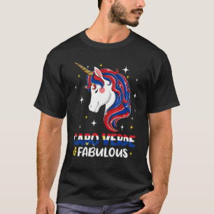 Camiseta Rapariga Cabo Verde Sinalizador Mulheres Unicórica