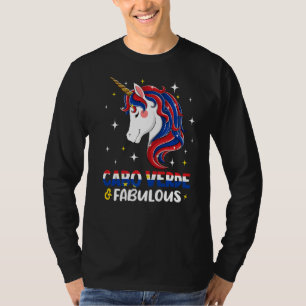 Camiseta Rapariga Cabo Verde Sinalizador Mulheres Unicórica