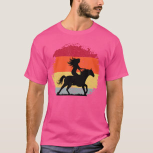 Camiseta Rapariga Cavaleira Andando Vintage Texas Ranch Equ