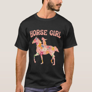 Camiseta Rapariga-Cavalo Cavalo Cavaleiro Andando Cavalo Ca