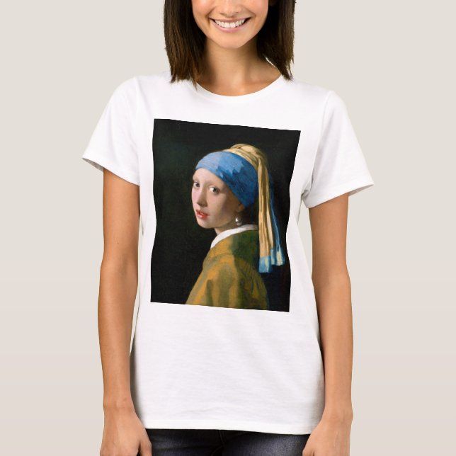 Camiseta Rapariga com brinco de pérola, Johannes Vermeer, 1 (Frente)