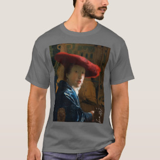 Camiseta Rapariga com chapéu vermelho Johannes Vermeer 1665