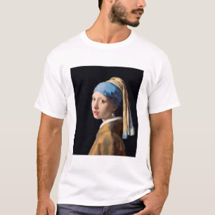 Camiseta Rapariga com pérolas a ouvir por Johannes Vermeer