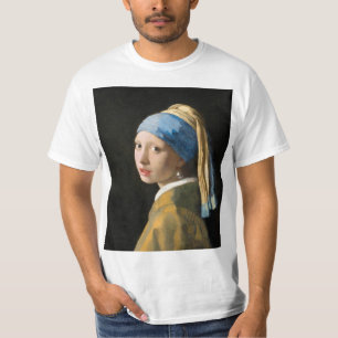 Camiseta Rapariga com pérolas a ouvir por Johannes Vermeer
