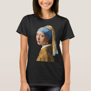 Camiseta Rapariga com pintura de retrato de pérolas