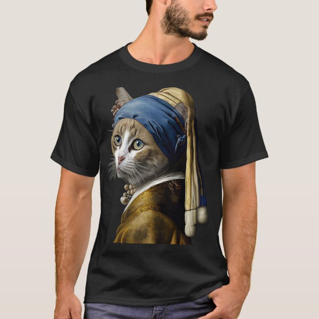 Camiseta Rapariga com um Gato 2 de Pérolas (Frente)