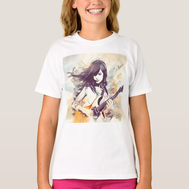 Camiseta Rapariga com vibrações musicais (Frente)