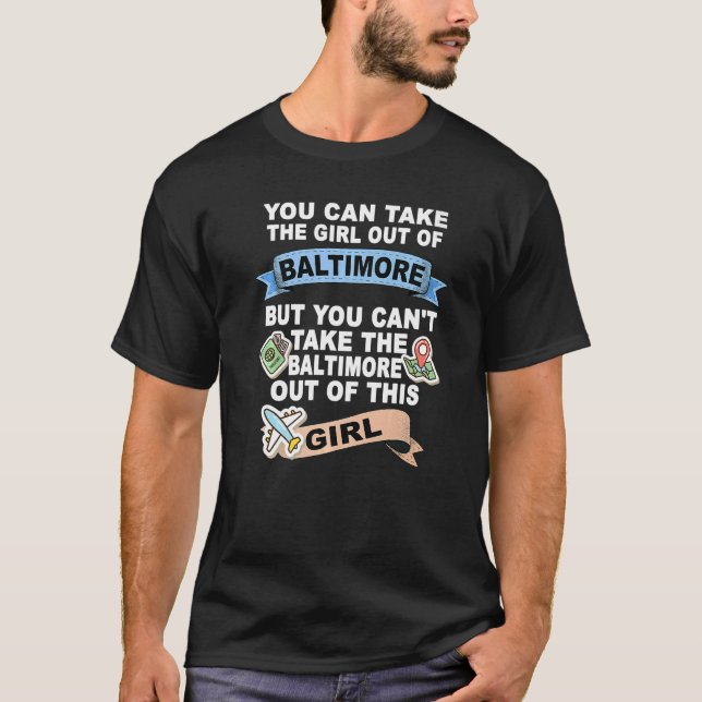 Camiseta Rapariga da cidade de Baltimore (Frente)