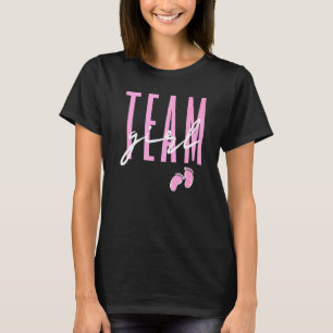 Camiseta Rapariga Da Equipe Rever Chá de fraldas Rosa Ou Az