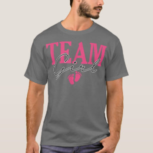 Camiseta Rapariga da Equipe Rever Chá de fraldas Rosa ou Az