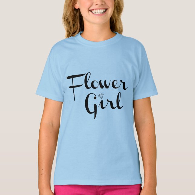 Camiseta Rapariga da Flor - Script Retroativo Preto em Azul (Frente)