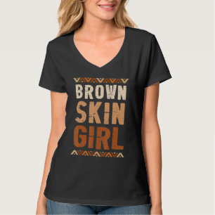 Camiseta Rapariga da Pele Castanha História Negra Mês Rainh