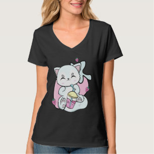 Camiseta Rapariga da Raposa Ártica Bebê Beber Leite de Mora