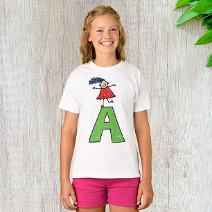 Camiseta Rapariga Dançando em Verde - Um Alfabeto Divertido
