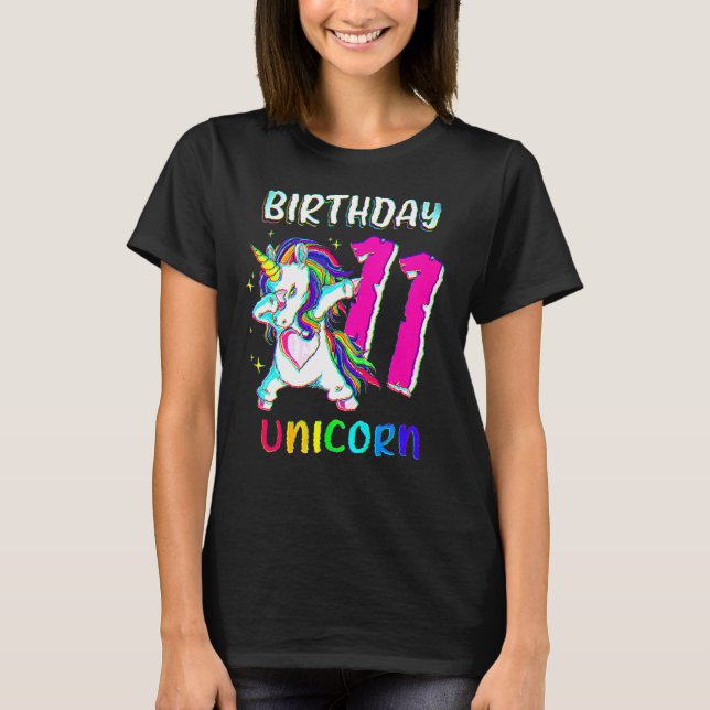 Camiseta Rapariga De 11 Anos A Bater No 11 Unicorn Un (Frente)
