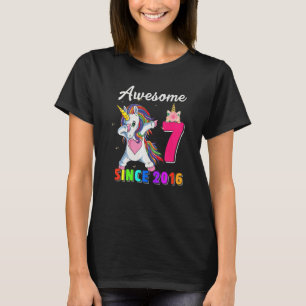 Camiseta Rapariga de 7 anos de aniversário incrível desde 2