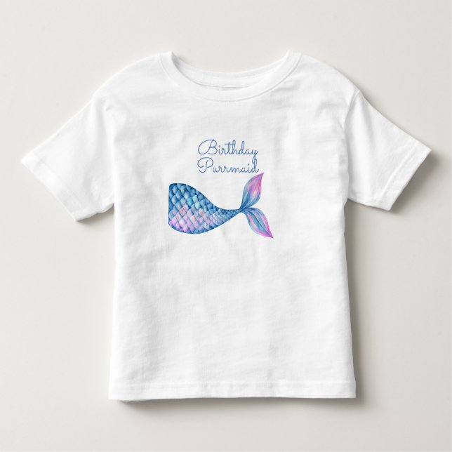 Camiseta Rapariga-de-água-de-púrpura de aniversário (Frente)