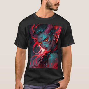 Camiseta Rapariga de Animação Vermelha