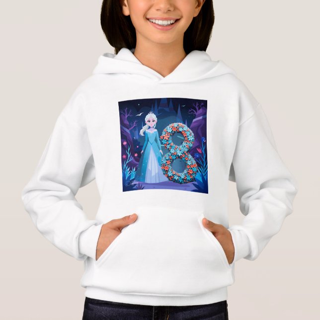 Camiseta Rapariga De Aniversário Às 8 (Frente)