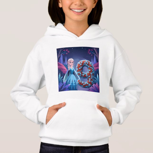 Camiseta Rapariga De Aniversário Às 9 (Frente)