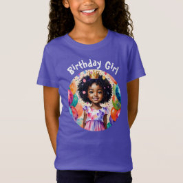 Camiseta Rapariga De Aniversário Com Arte Da Princesa De Pe