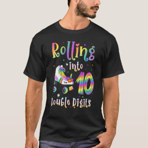 Camiseta Rapariga de aniversário de 10 anos entrando na 10ª