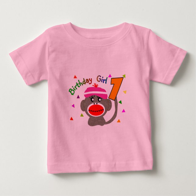Camiseta Rapariga de aniversário de 1 ano (Frente)