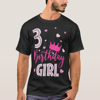 Camiseta Rapariga de aniversário de 3 anos Fama de Correspo