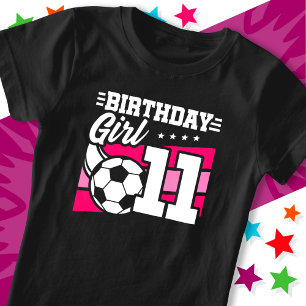 Camiseta Rapariga de aniversário do 11 de futebol de 11 ano