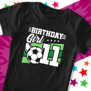Camiseta Rapariga de aniversário do 11 de futebol de 11 ano