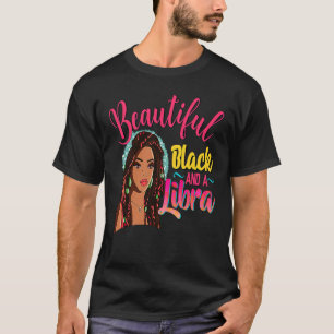 Camiseta Rapariga de aniversário linda negra e LIBRA para m