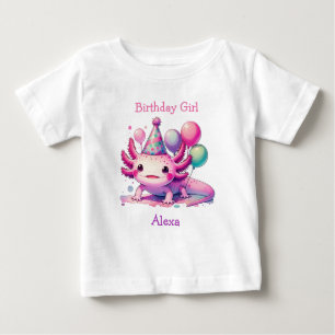 Camiseta Rapariga de aniversário personalizada   Axolotl Th