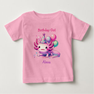 Camiseta Rapariga de aniversário personalizada   Axolotl Th
