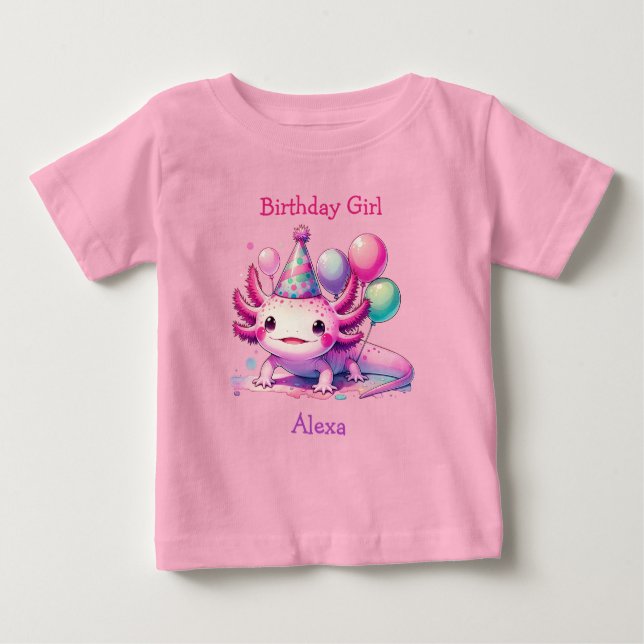 Camiseta Rapariga de aniversário personalizada | Axolotl Th (Frente)