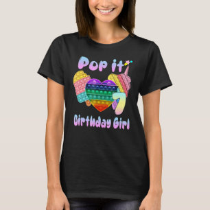 Camiseta Rapariga de Aniversário Pop Ti 7 Roupa De Unicórni