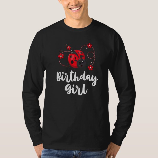 Camiseta Rapariga De Aniversário Que Corresponde À Ladybug  (Frente)