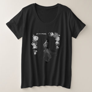Camiseta Rapariga de Arte FASHION Negra e Bela Cinza