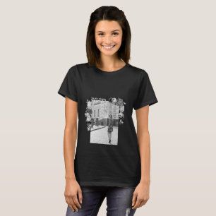 Camiseta Rapariga de Arte Negra e Cinza Bonita #4