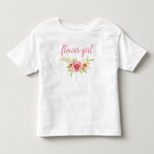 Camiseta Rapariga de Casamento de Script Rosa Bonito