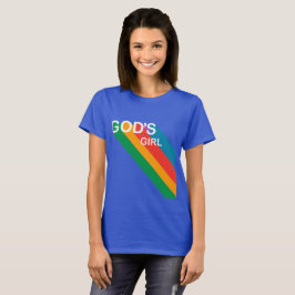 Camiseta Rapariga de Deus Retro Rainbow Script Christian