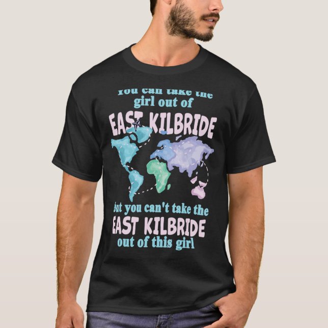 Camiseta Rapariga De East Kilbride - Relocalização De East  (Frente)