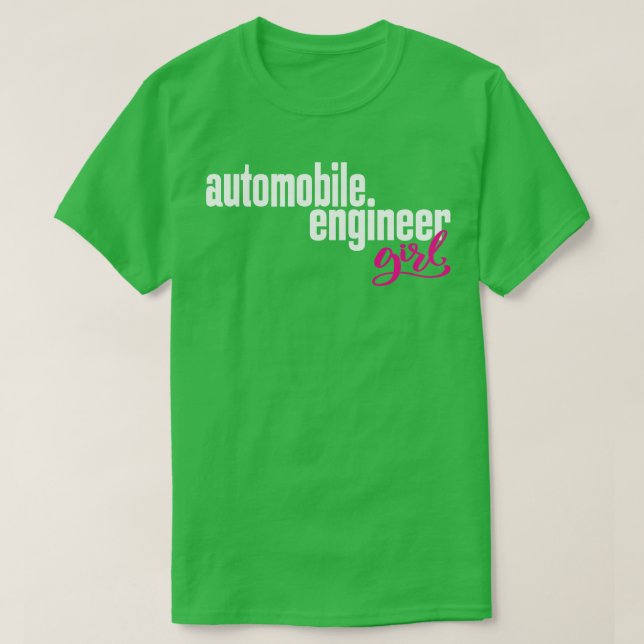 Camiseta Rapariga de Engenheiro 1 de automóveis (Frente do Design)