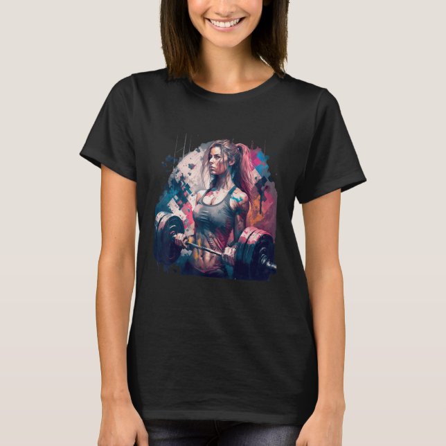 Camiseta Rapariga de ginástica Malhação Elevação de Pesos (Frente)