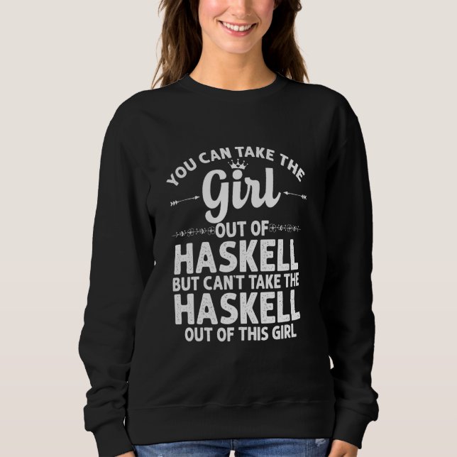 Camiseta Rapariga De Haskell Tx Texas Engraçado Raízes Nos  (Frente)