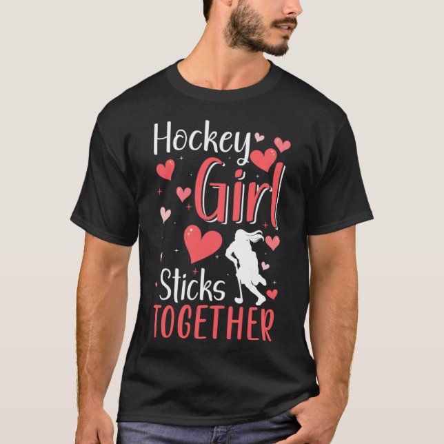 Camiseta Rapariga de Hockey Se Mantém Junta Jogador de Hóqu (Frente)