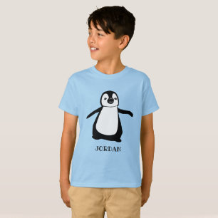 Camiseta Rapariga de ilustração de pinguim personalizada e