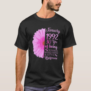 Camiseta Rapariga De Janeiro De 1992 T 30 Anos aniversário 