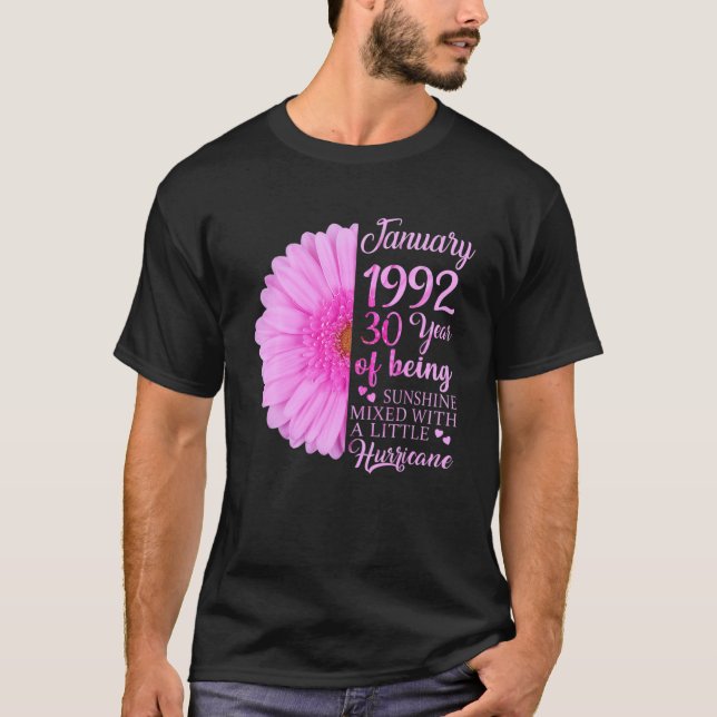 Camiseta Rapariga De Janeiro De 1992 T 30 Anos aniversário  (Frente)