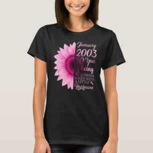 Camiseta Rapariga de janeiro de 2003 TShirt 20 Anos 20 Birt