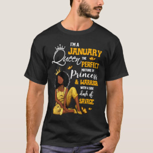 Camiseta Rapariga De Janeiro Melanin Afro Queen Para Preto